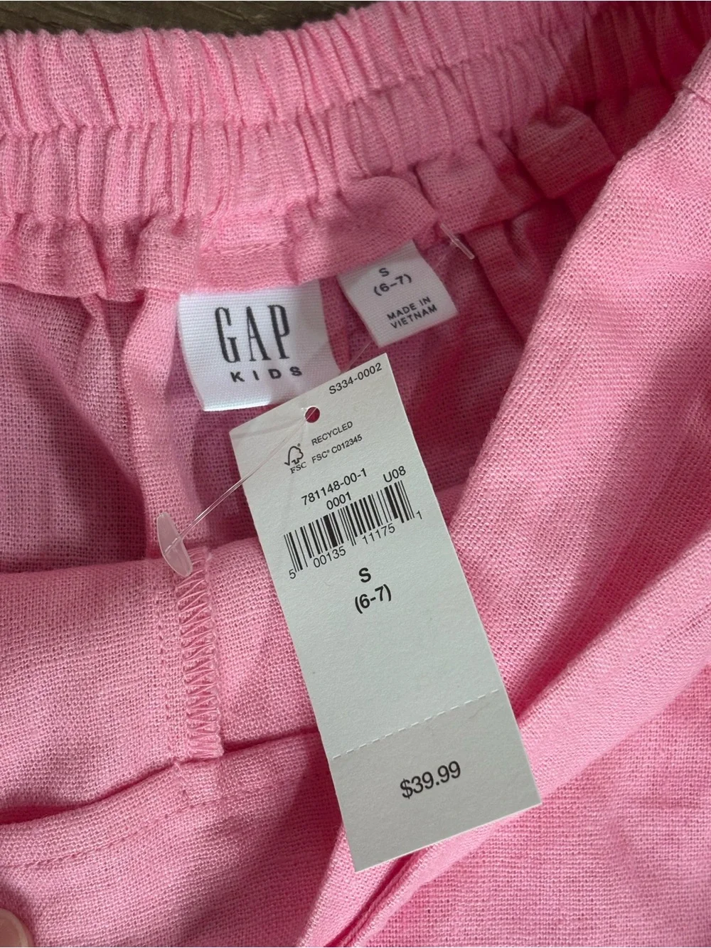 GAP Pink Girls Skort with Side Tie